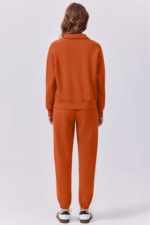 2 Piece Sets for Women  Fall Outfits Tracksuit Long Sleeve Half Zip Sweatshirt Jogger Sweatpants Matching Set