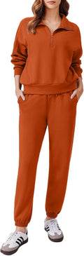 2 Piece Sets for Women  Fall Outfits Tracksuit Long Sleeve Half Zip Sweatshirt Jogger Sweatpants Matching Set