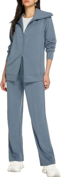Lounge Sets for Women  Fall Sweatsuit Long Sleeve Zip Up Travel Outfit Wide Leg Sweatpant Tracksuit