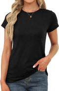 Women's Short Sleeve Tops Summer T Shirts Round Neck Causal Fashion Basic Tee