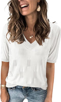 Women's Sweaters Soft Fall  Fashion Versatile Dressy Blouse Short Sleeve Knit Trendy Tops
