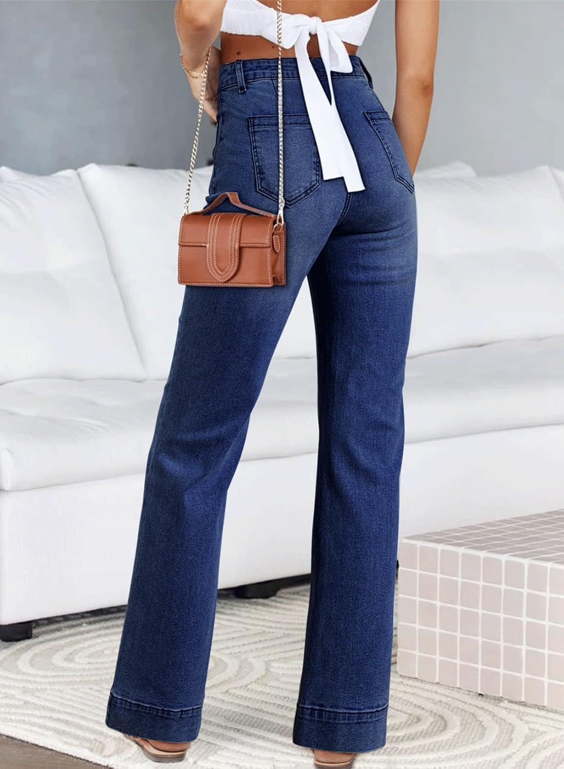 Astylish Women's Wide Leg Jeans High Waisted Stretchy Straight Leg Jeans Loose Trendy Denim Pants with Pocket