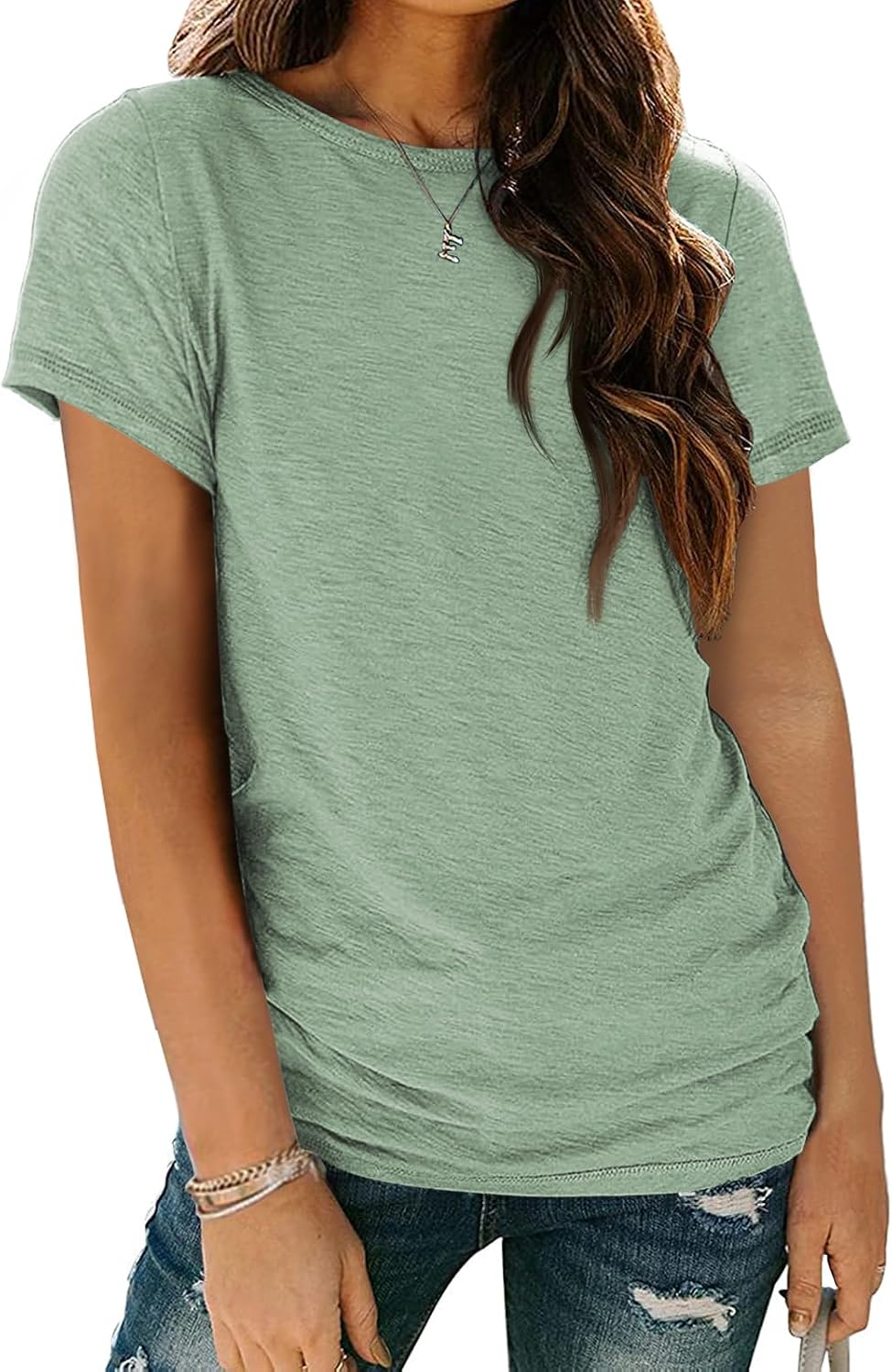 Shirts for Women Summer Spring Tops Short Sleeve Oversized T Shirts Fashion Basic Casual Tee Clothes  Trendy